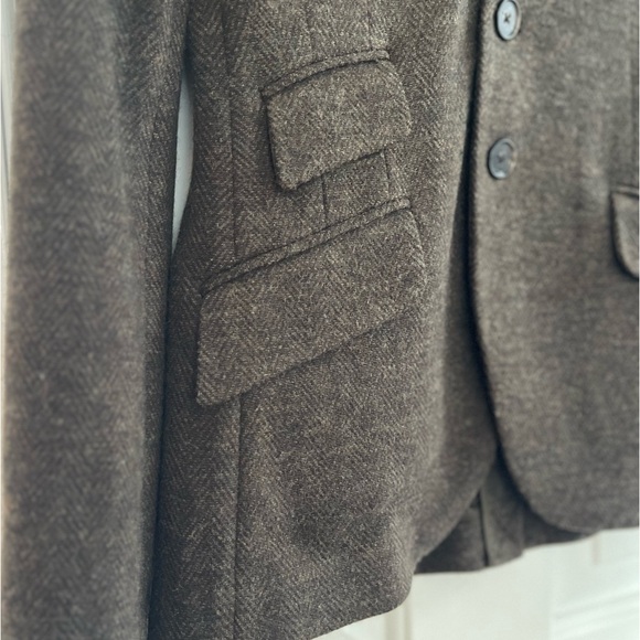 SOLD Polo Ralph Lauren Herringbone Tweed Double Knit Wool Blazer Jacket 4 Green - Picture 7 of 16